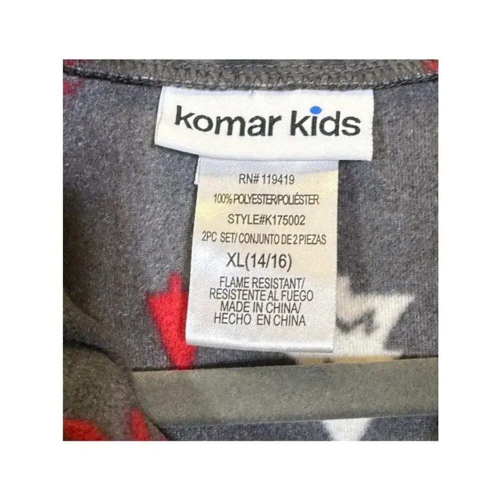 Komar Kids, Gray Patterned Pajama Top Size XL (14-16). Excellent condition!